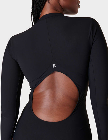 Sweaty Betty Tidal Xtra Life Long Sleeve Swimsuit - Black Aimage4- The Sports Edit