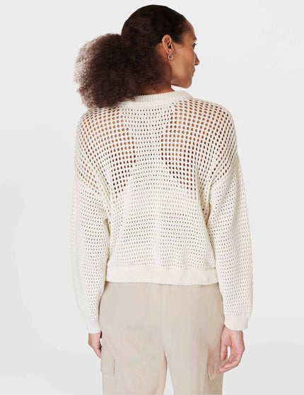 Sweaty Betty Tides High Open Weave Jumper - Lily Whiteimage2- The Sports Edit