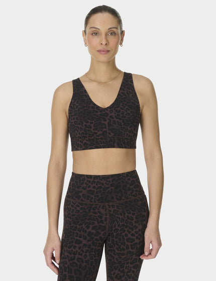 Sweaty Betty Ultimate Studio Voop Bra - Brown Leopard Skin Printimages1- The Sports Edit
