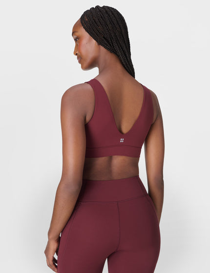 Sweaty Betty Ultimate Studio Voop Bra - Garnet Redimages2- The Sports Edit