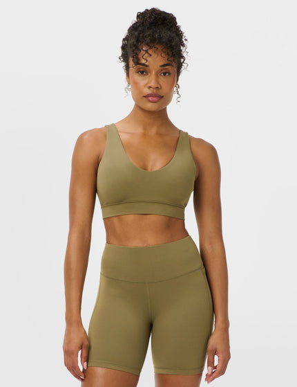 Sweaty Betty Ultimate Studio Voop Bra - Khaki Brownimages1- The Sports Edit