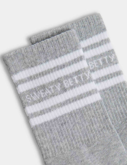 Sweaty Betty Varsity Slogan Socks - Light Grey Marlimage2- The Sports Edit