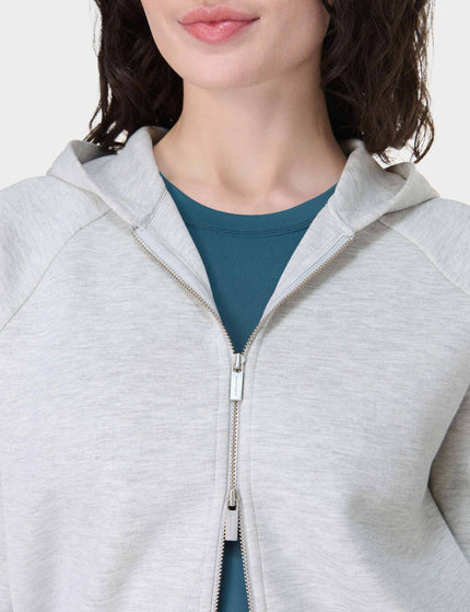 Sweaty Betty Wind Down Zip Up Hoody - Ice Grey Marlimage3- The Sports Edit