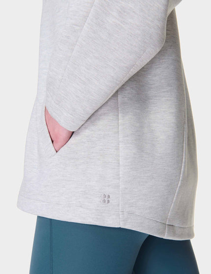 Sweaty Betty Wind Down Zip Up Hoody - Ice Grey Marlimage4- The Sports Edit