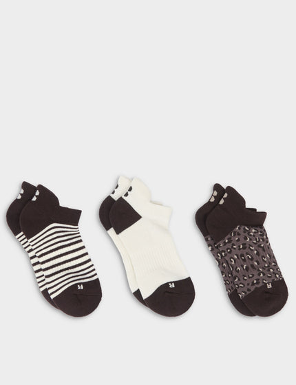 Sweaty Betty Workout Trainer Socks 3 Pack - Sable Brown Stripeimages1- The Sports Edit