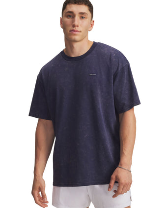 Heavyweight Oversized Logo Wash Short Sleeve - Wash Navy/White