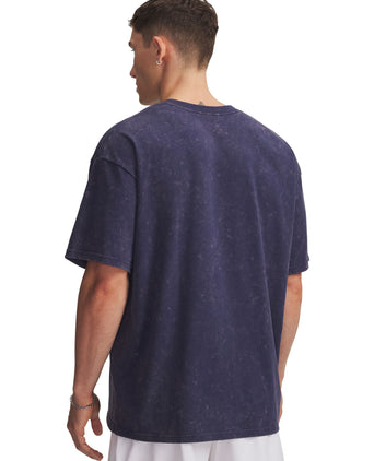 Heavyweight Oversized Logo Wash Short Sleeve - Wash Navy/White