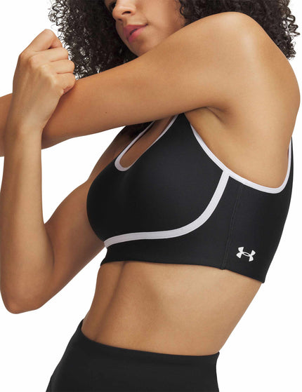 Under Armour Infinity Mid Piped Sports Bra - Black/Whiteimage3- The Sports Edit