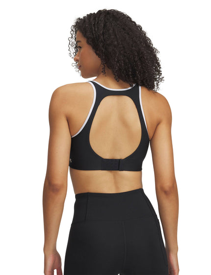 Under Armour Infinity Mid Piped Sports Bra - Black/Whiteimage2- The Sports Edit