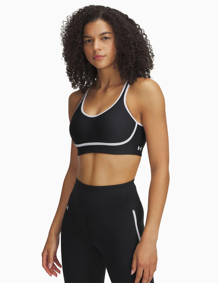 Under Armour Infinity Mid Piped Sports Bra - Black/Whiteimage1- The Sports Edit