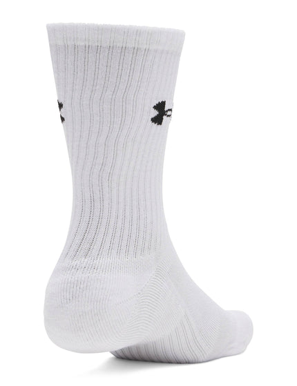 Under Armour Performance Cotton 3-Pack Crew Socks - White/Ultimate Blackimages2- The Sports Edit