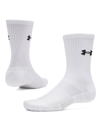 Under Armour Performance Cotton 3-Pack Crew Socks - White/Ultimate Blackimages3- The Sports Edit