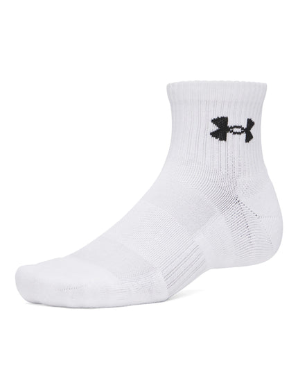 Under Armour Performance Cotton 3-Pack Quarter Socks - White/Ultimate Blackimages2- The Sports Edit