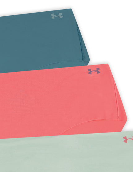 Under Armour Pure Stretch 3-Pack No Show Hipster - Enamel Blue/Bittersweet Pink/Boundless Blueimages3- The Sports Edit