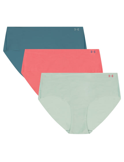 Under Armour Pure Stretch 3-Pack No Show Hipster - Enamel Blue/Bittersweet Pink/Boundless Blueimages1- The Sports Edit