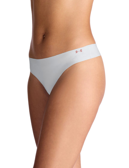 Under Armour Pure Stretch 3-Pack No Show Thong - Halo Grey/Tourmaline Pink/Maroon Mistimages3- The Sports Edit