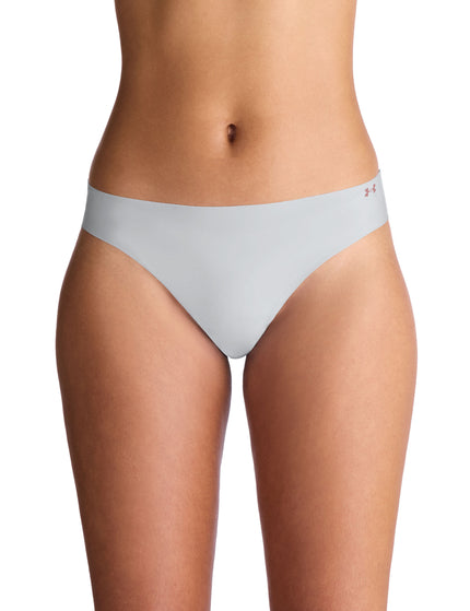 Under Armour Pure Stretch 3-Pack No Show Thong - Halo Grey/Tourmaline Pink/Maroon Mistimages2- The Sports Edit