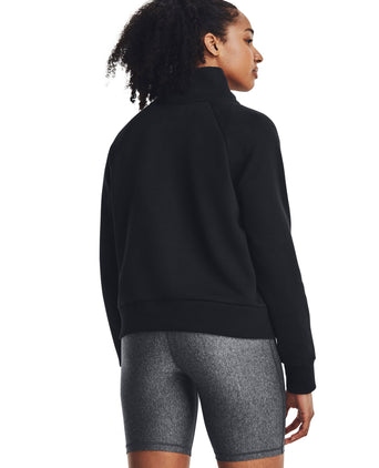 Rival Fleece 1/2 Zip - Black/White
