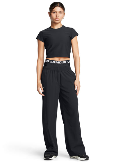 Under Armour Rival Wide Leg Pants - Black/Whiteimage4- The Sports Edit