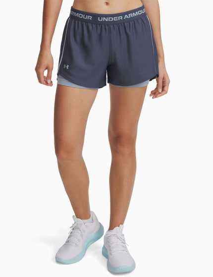 Under Armour Tech Play Up 2-in-1 Shorts - Downpour Grey/Harbour Blueimage1- The Sports Edit