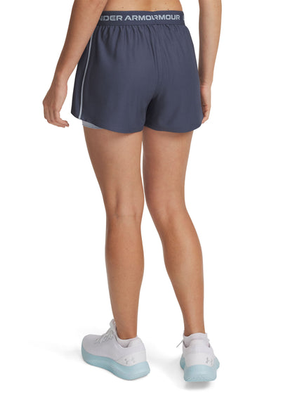 Under Armour Tech Play Up 2-in-1 Shorts - Downpour Grey/Harbour Blueimage2- The Sports Edit