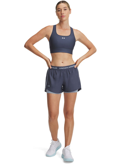 Under Armour Tech Play Up 2-in-1 Shorts - Downpour Grey/Harbour Blueimage4- The Sports Edit