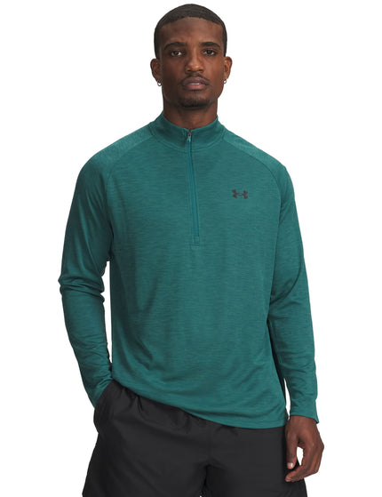 Under Armour Tech Textured 1/2 Zip - Rack Green/Blackimages1- The Sports Edit