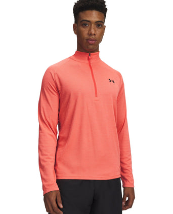 Tech Textured 1/2 Zip - Venom Red/Black