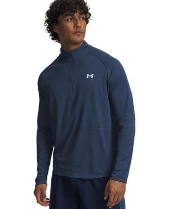 Tech Textured 1/2 Zip - Wham Blue/White