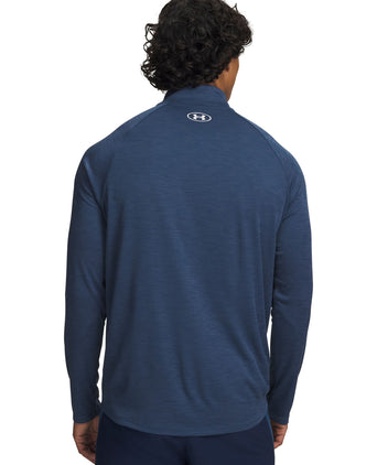 Tech Textured 1/2 Zip - Wham Blue/White