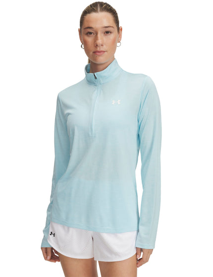 Under Armour UA Tech Twist 1/2 Zip - Stream/Whiteimage1- The Sports Edit