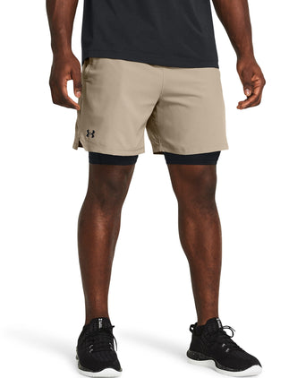 Vanish Woven 2-in-1 Shorts - Timberwolf Taupe/Black