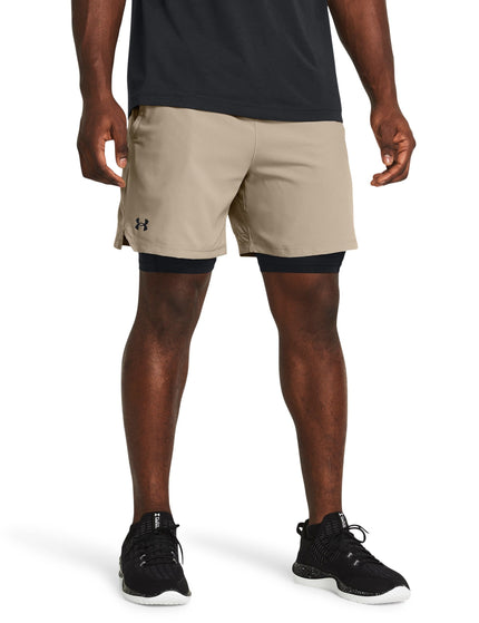 Under Armour Vanish Woven 2-in-1 Shorts - Timberwolf Taupe/Blackimages1- The Sports Edit