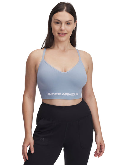 Under Armour Vanish Seamless Low Sports Bra - Harbour Blue/Whiteimage1- The Sports Edit