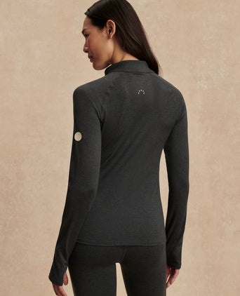 Always Warm Half-Zip Base Layer Top - Black Marl