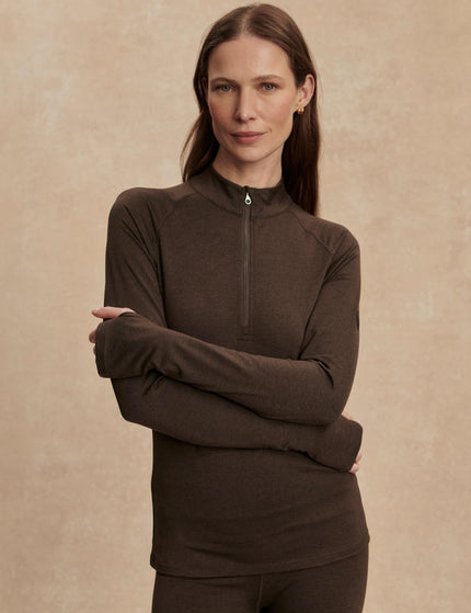 Varley Always Warm Half-Zip Base Layer Top - Deep Chocolate Marlimages6- The Sports Edit