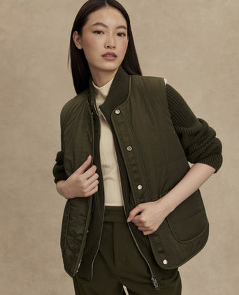 Audrea Reversible Gilet - Sandshell/Forest Night