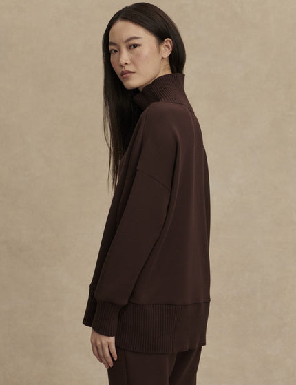 Varley Barker High Neck Sweat - Coffee Beanimages5- The Sports Edit