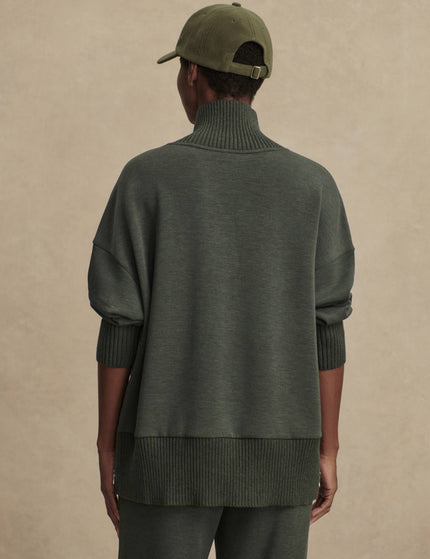 Varley Barker High Neck Sweat - Olive Marlimages2- The Sports Edit