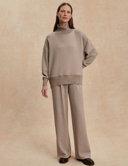 Varley Barker High Neck Sweat - Taupe Marlimages7- The Sports Edit