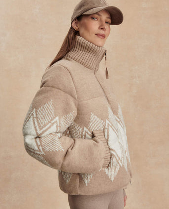 Belinda Knit Puffer - Light Taupe