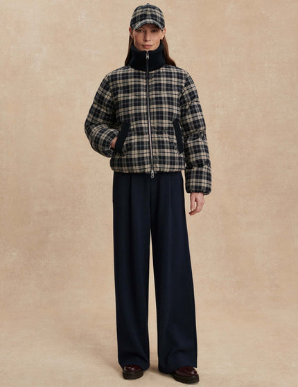 Varley Bryony Short Puffer Jacket - Navy Checkimages6- The Sports Edit