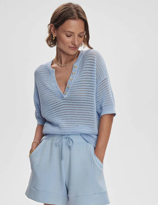 Callie Knit Top - Cashmere Blue