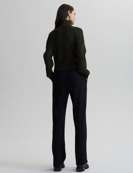 Varley Carmen Zip-Through Rib Knit - Dark Oliveimage4- The Sports Edit