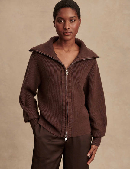 Varley Enrico Knit Jacket - Coffee Beanimages1- The Sports Edit
