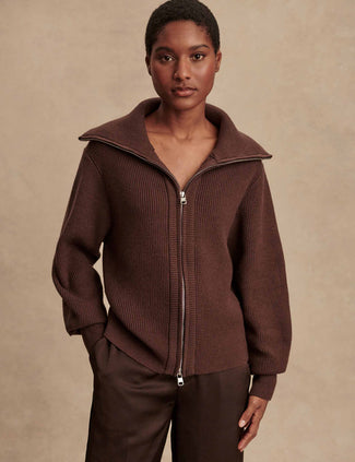 Enrico Knit Jacket - Coffee Bean