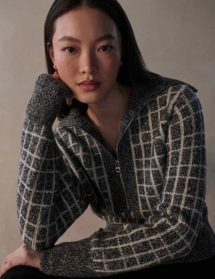 Varley Furley Half Zip Knit - Charcoal Marlimages3- The Sports Edit