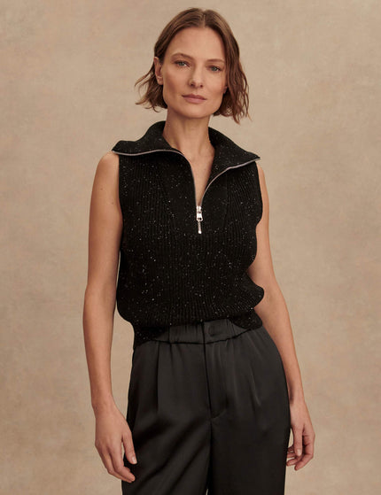 Varley Hally Half-Zip Rib Vest - Black Fleckimage6- The Sports Edit