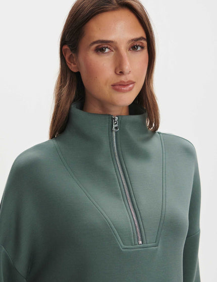 Varley Hawley Half Zip Sweat - Dark Forestimages3- The Sports Edit