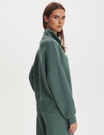 Varley Hawley Half Zip Sweat - Dark Forestimages2- The Sports Edit